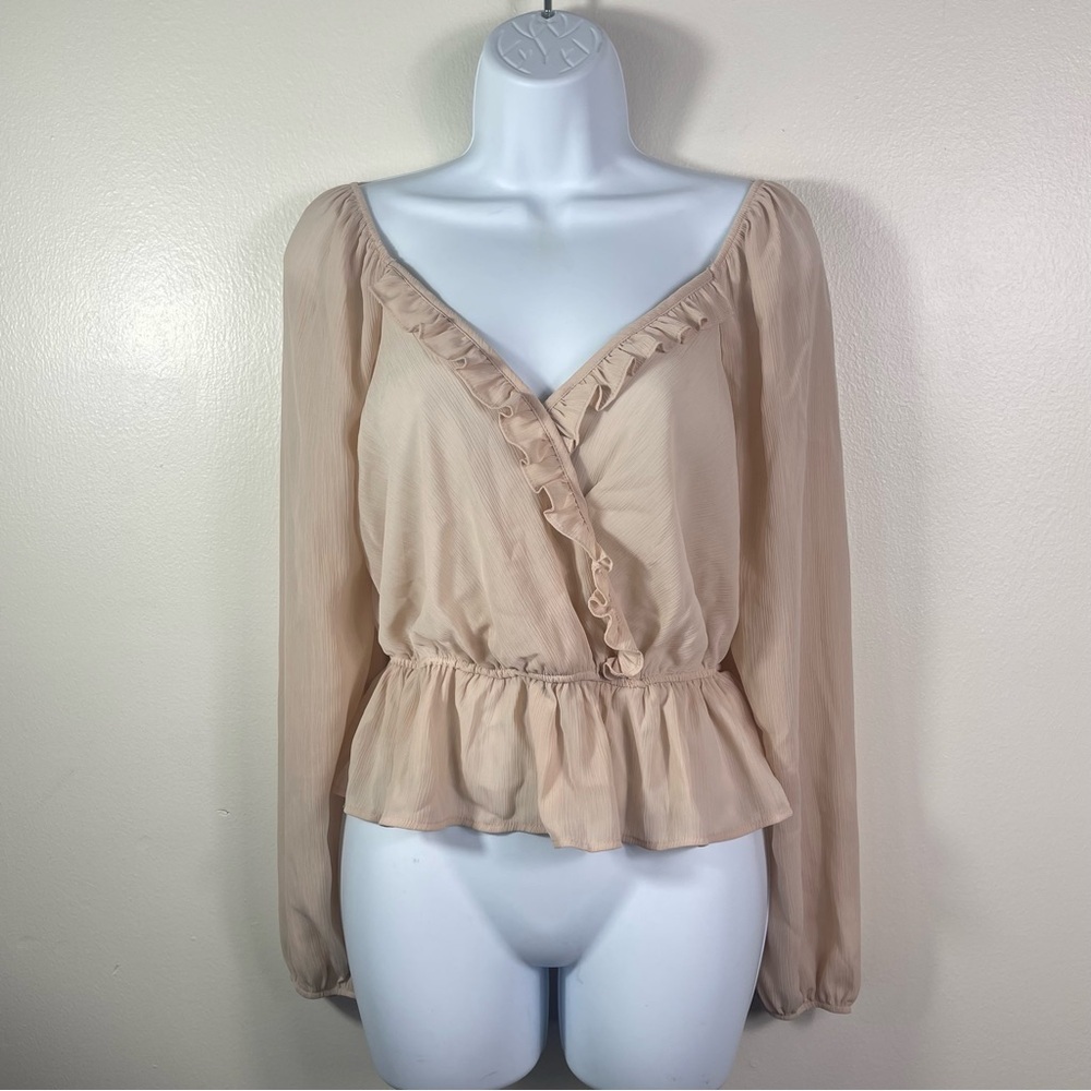Ruffled Babydoll Long Sleeve Blouse